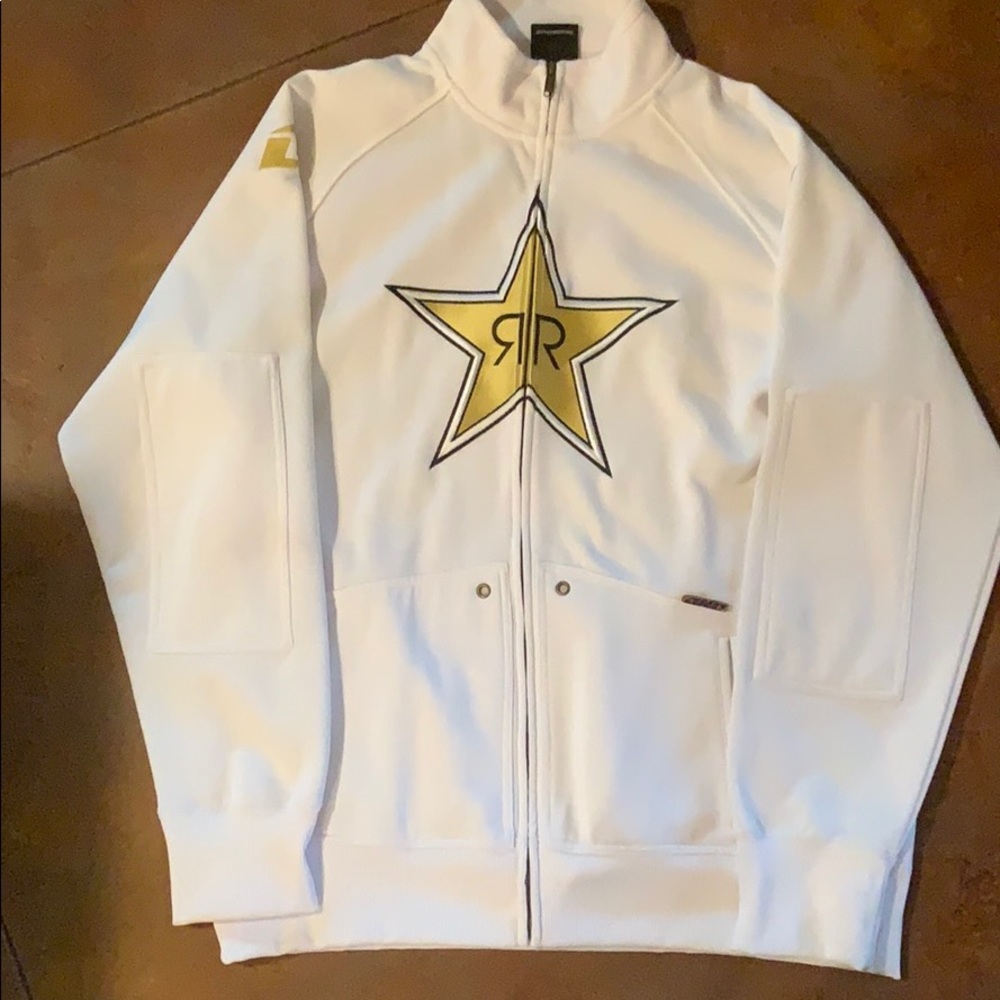White Zip Up Rockstar Energy Jacket